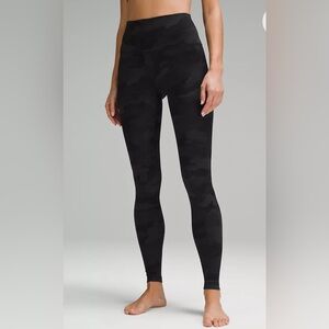 lululemon wunder train “28 black camo leggings